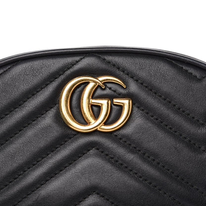 Gucci Calfskin Matelasse GG Marmont Belt Bag 85 34 Black 8 of 12