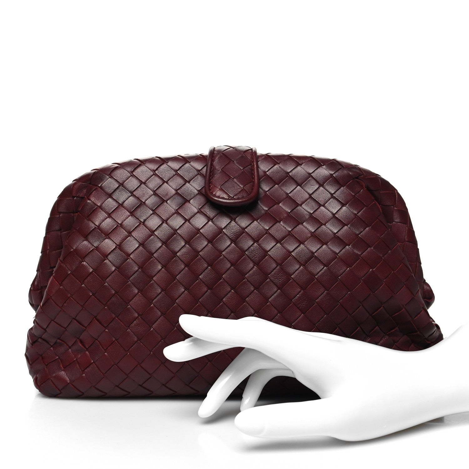 Bottega Veneta Nappa Intrecciato The Lauren 1980 Clutch Gigolo Red 2 of 10