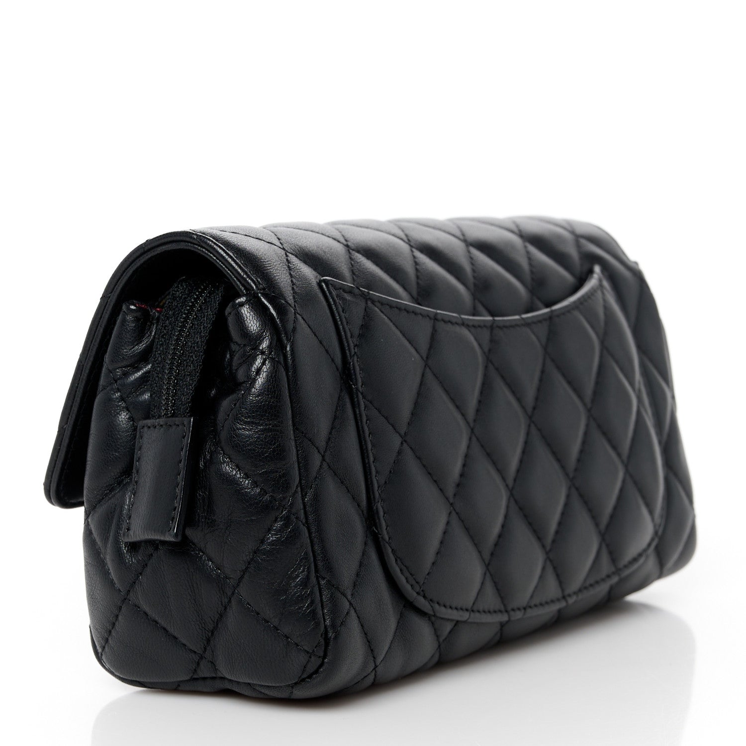 Chanel Lambskin Quilted Flap Cosmetic Case Black 3 of 11