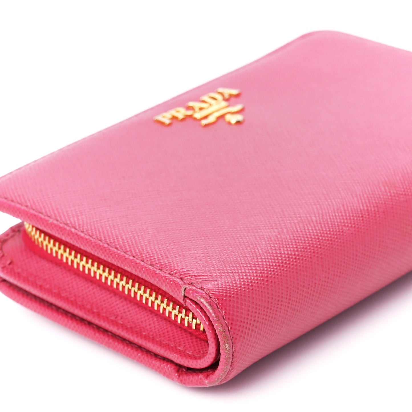 Saffiano Metal Compact Wallet Peonia