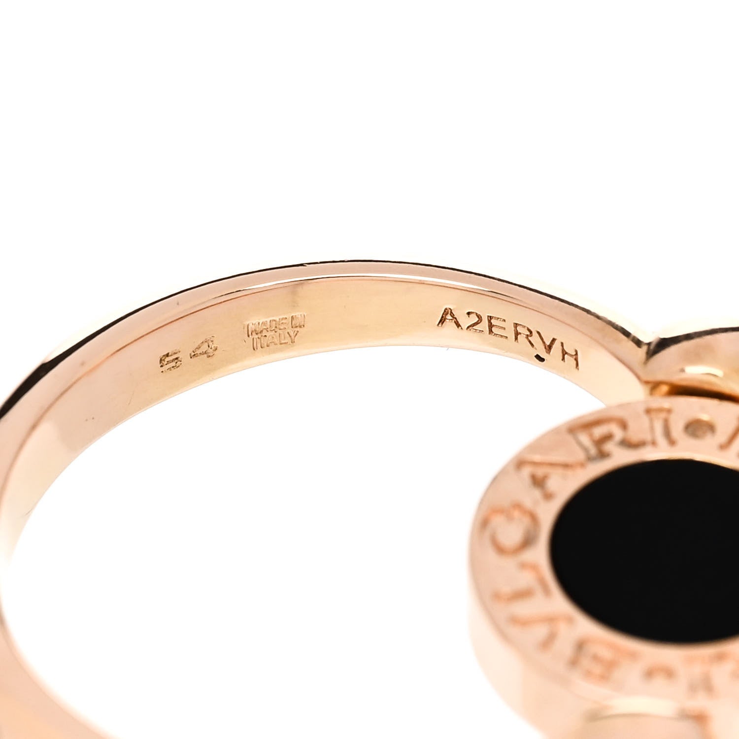 Bulgari 18K Rose Gold Mother of Pearl Black Onyx BVLGARI BVLGARI Ring 54 6.75 6 of 9