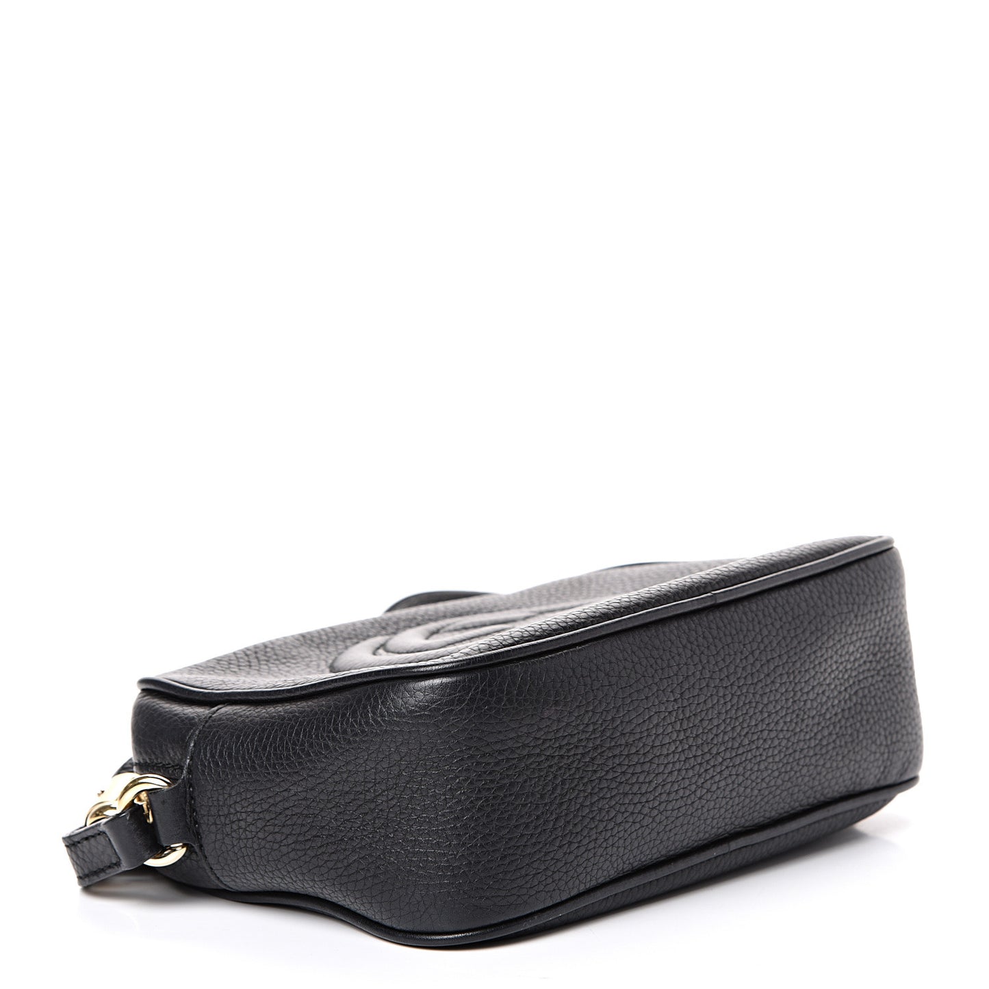 Pebbled Calfskin Small Soho Disco Bag Black