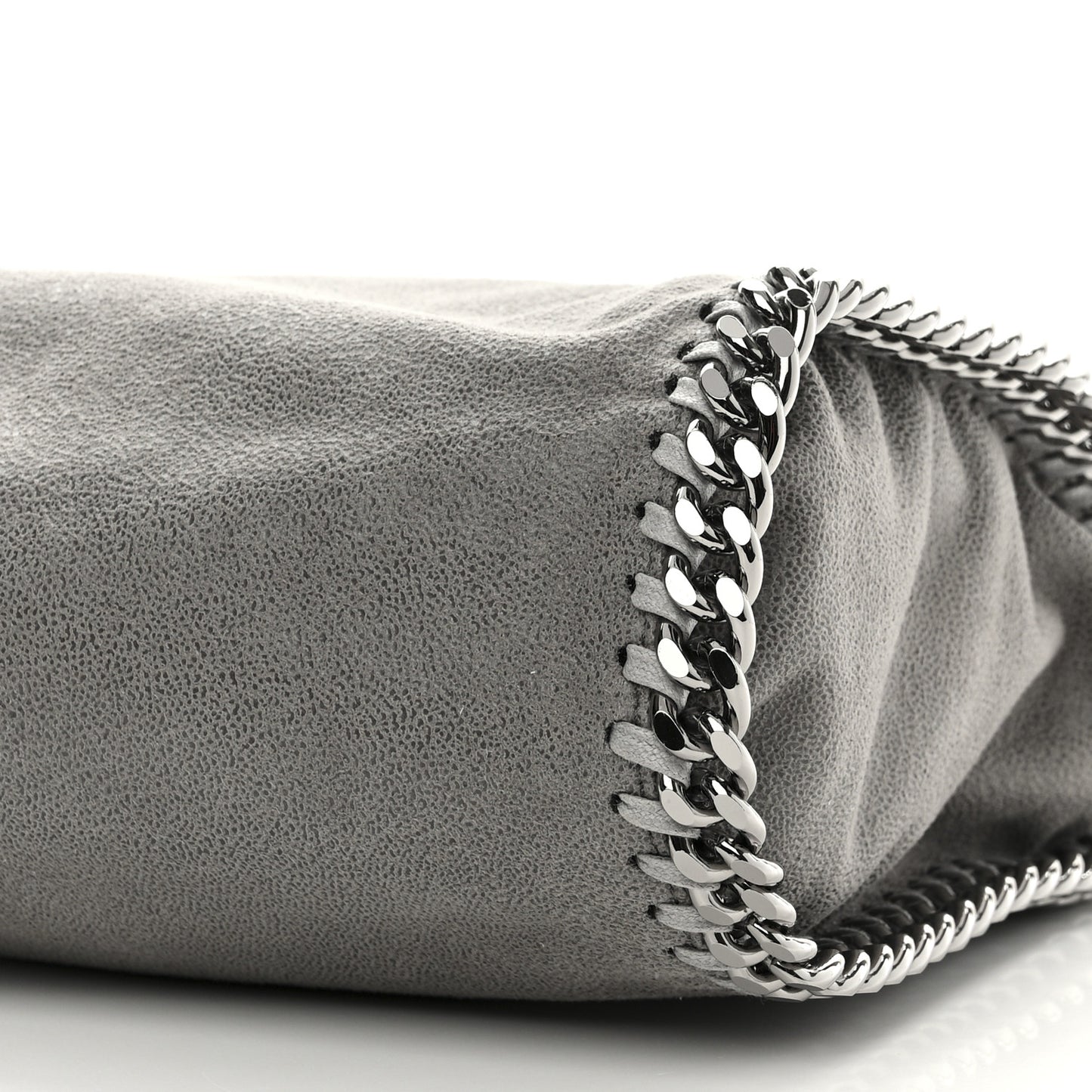 Shaggy Deer Mini Falabella Fold Over Tote Light Grey