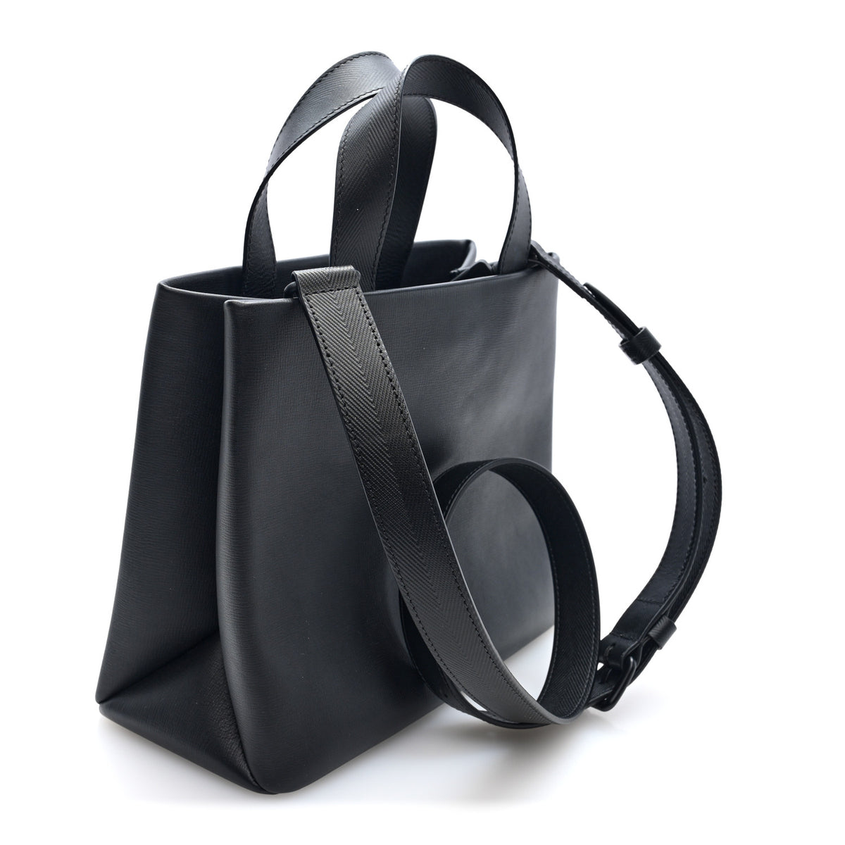 Calfskin Mini Shopper Tote  Black