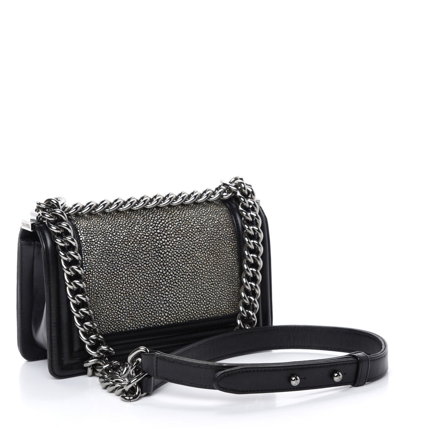Galuchat Stingray Small Boy Flap Black