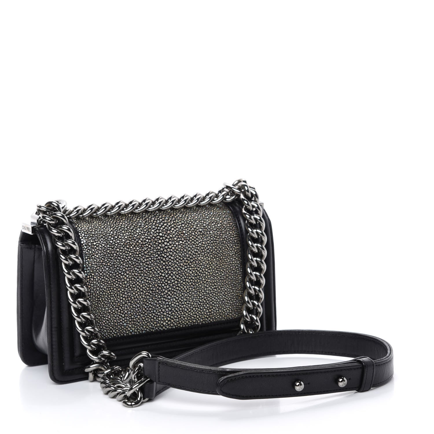 Chanel Galuchat Stingray Small Boy Flap Black 3 of 17