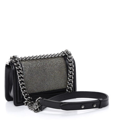 Chanel Galuchat Stingray Small Boy Flap Black 3 of 17