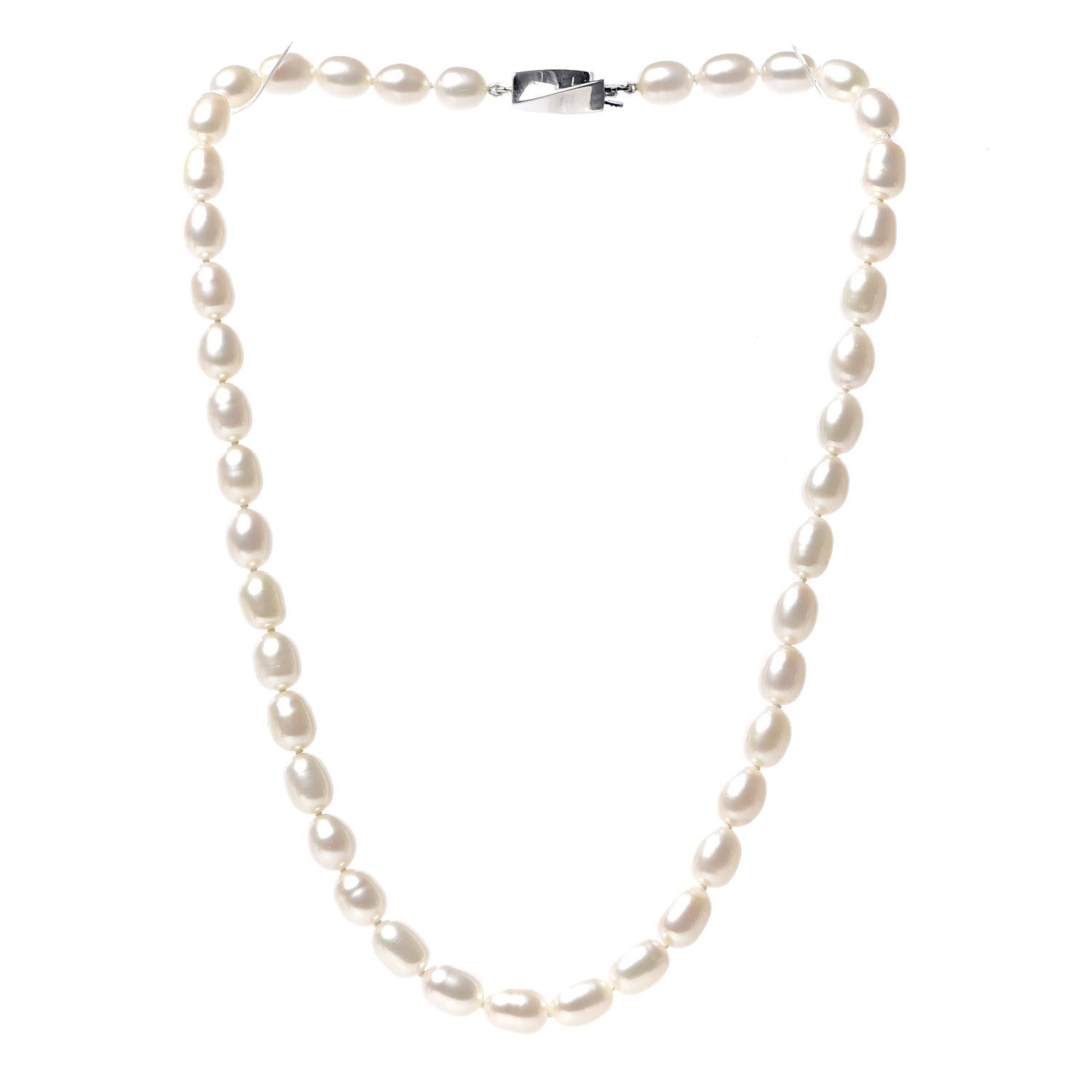 Tiffany Sterling Silver Pearl 7mm Strand Twist Clasp Necklace 3 of 6