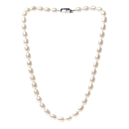 Tiffany Sterling Silver Pearl 7mm Strand Twist Clasp Necklace 3 of 6