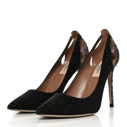 Valentino Garavani Caviar Crystal Lace Pumps 36.5 Black 3 of 10