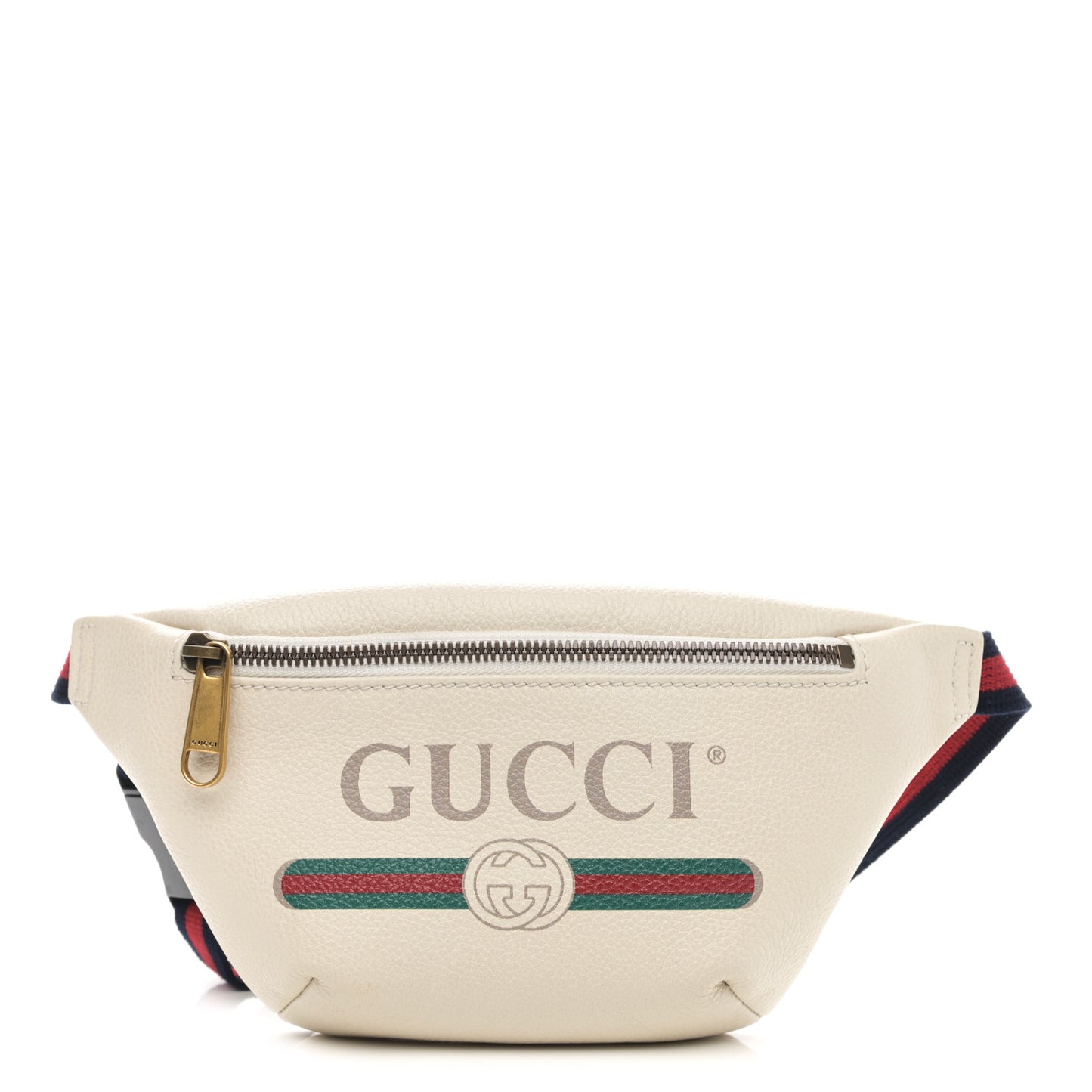 Grained Calfskin Small Logo Belt Bag White