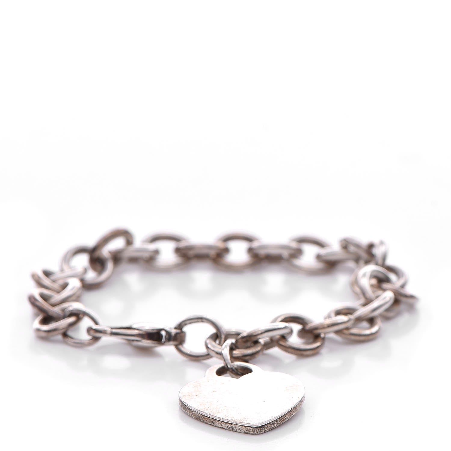 Tiffany Sterling Silver Heart Tag Charm Bracelet 1 of 8
