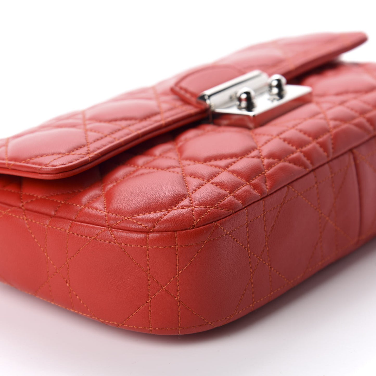 Lambskin Cannage Miss Dior Promenade Pouch Red