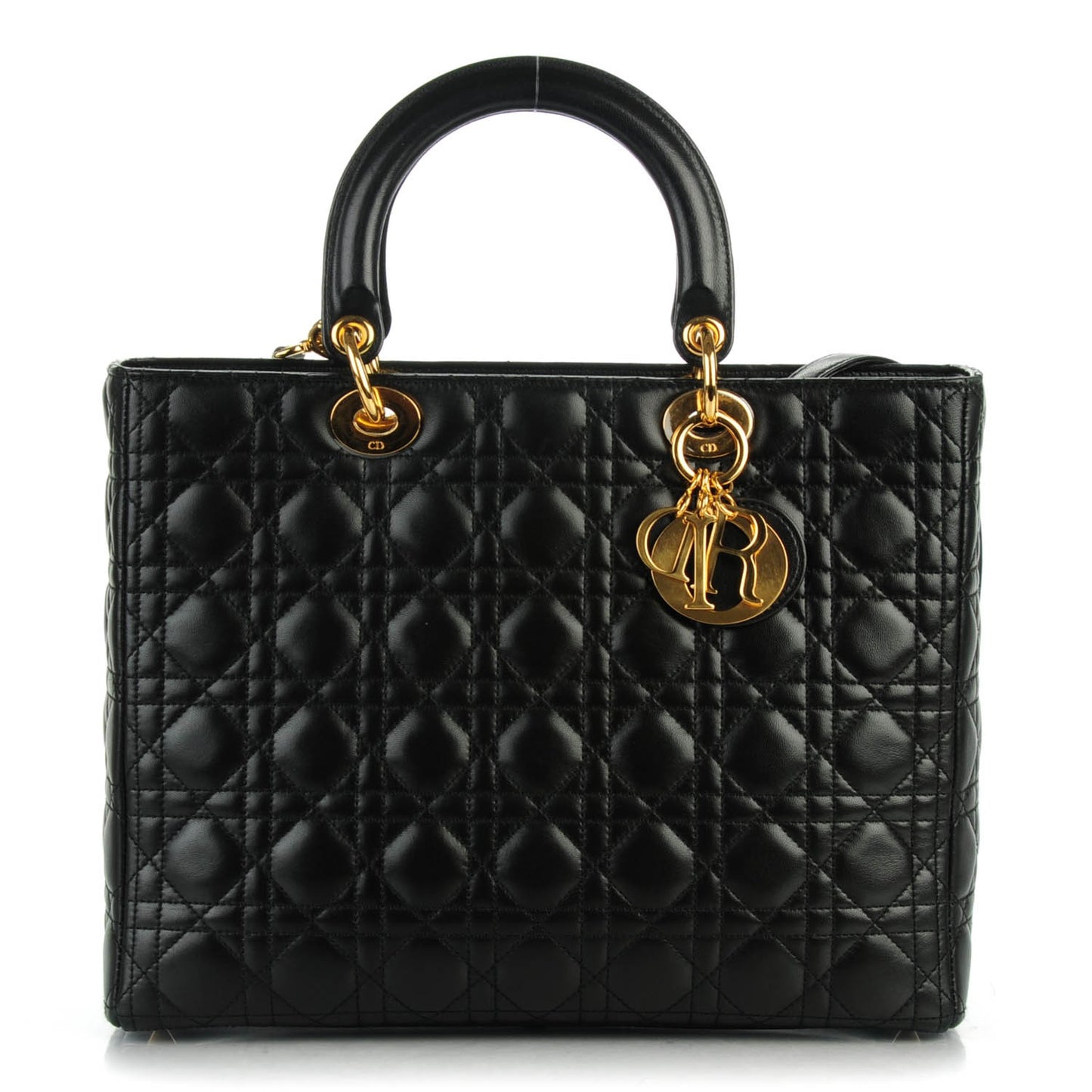 Lambskin Cannage Large Lady Dior Black