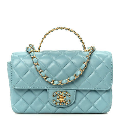 Chanel Lambskin Quilted Mini Strass On Top Flap Blue 1 of 11