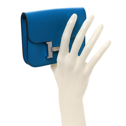 Hermes Evercolor Constance Slim Wallet Bleu Frida 2 of 8