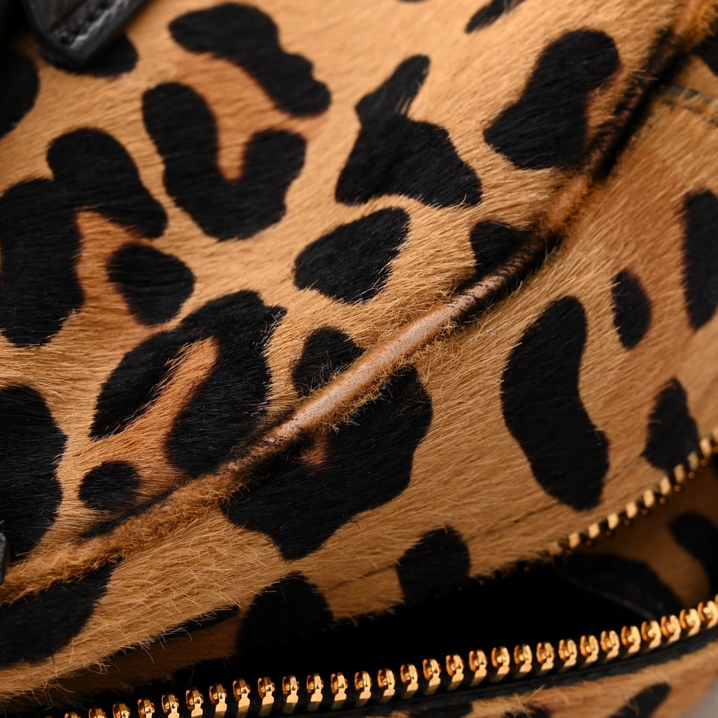 Pony Hair Leopard Print Large Cavallino Miele Moro