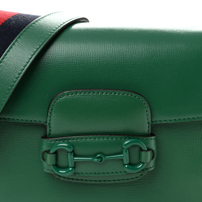 Gucci Azalea Calfskin Web Monochrome Horsebit 1955 Shoulder Bag Emerald 9 of 11