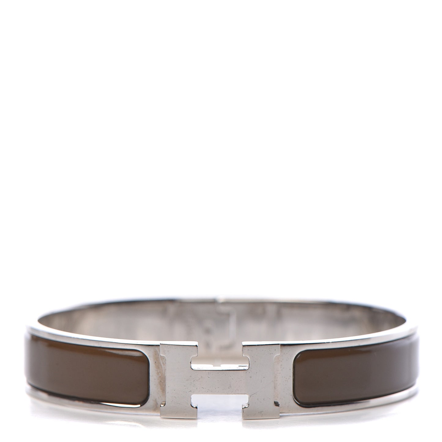 Enamel Narrow Clic Clac H Bracelet PM Cachou