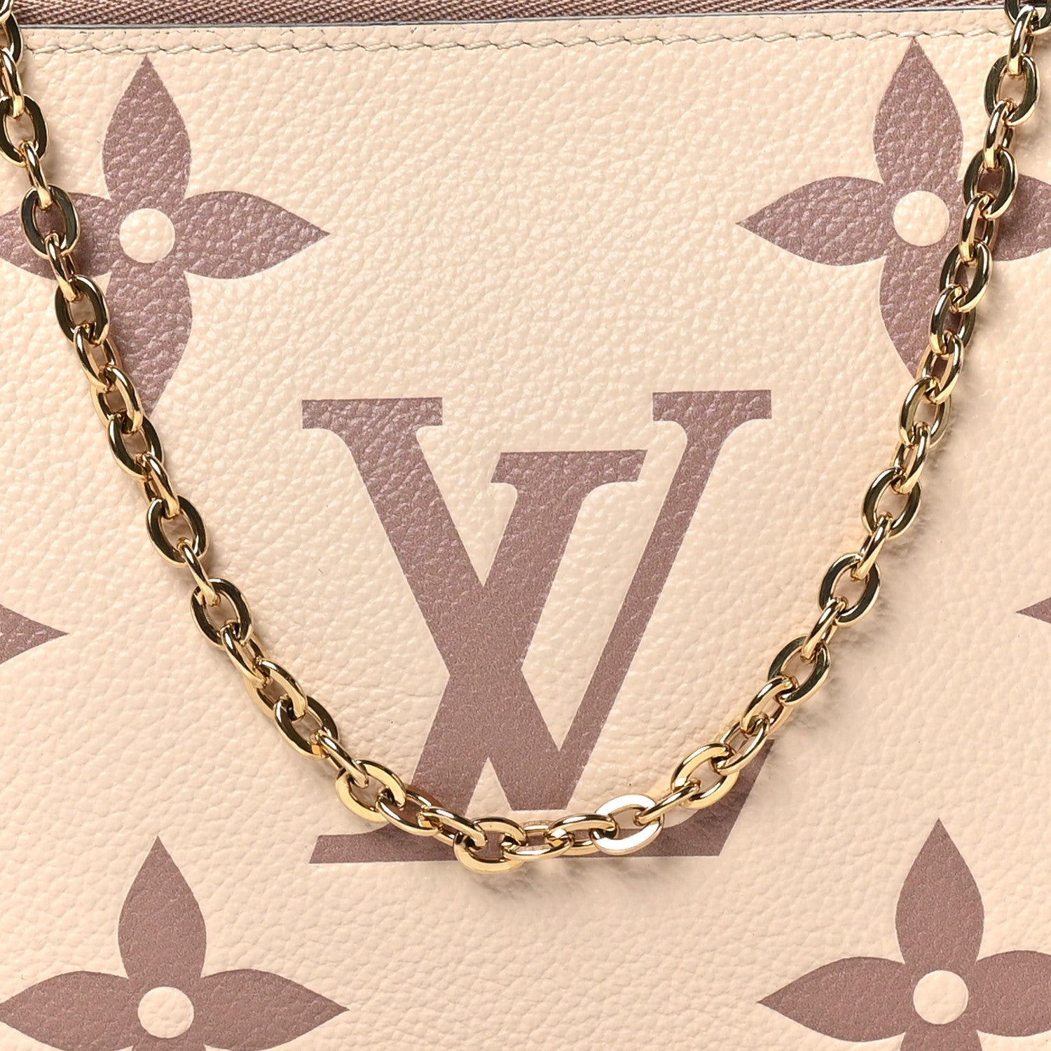 Louis Vuitton Empreinte Monogram Giant Double Zip Pochette Creme Bois de Rose 8 of 10