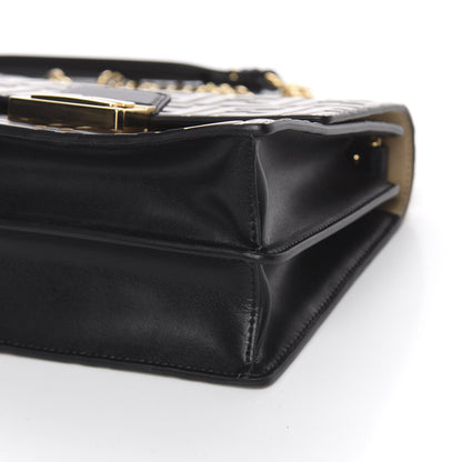 Fendi Vitello Liberty Bi-Color FF 1974 Embossed Small Kan U Shoulder Bag Maya Black 10 of 10