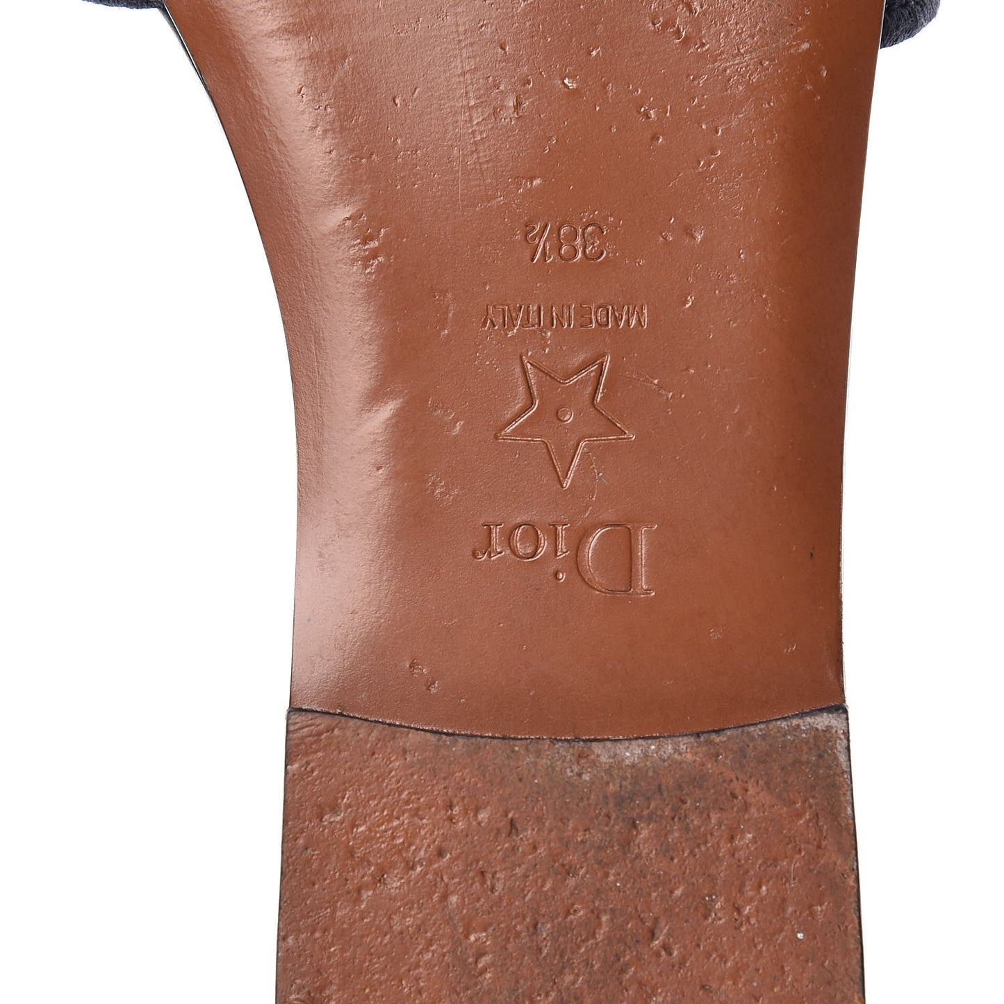 Canvas Embroidered Dway Mules Slide Sandals 38.5 Deep Blue