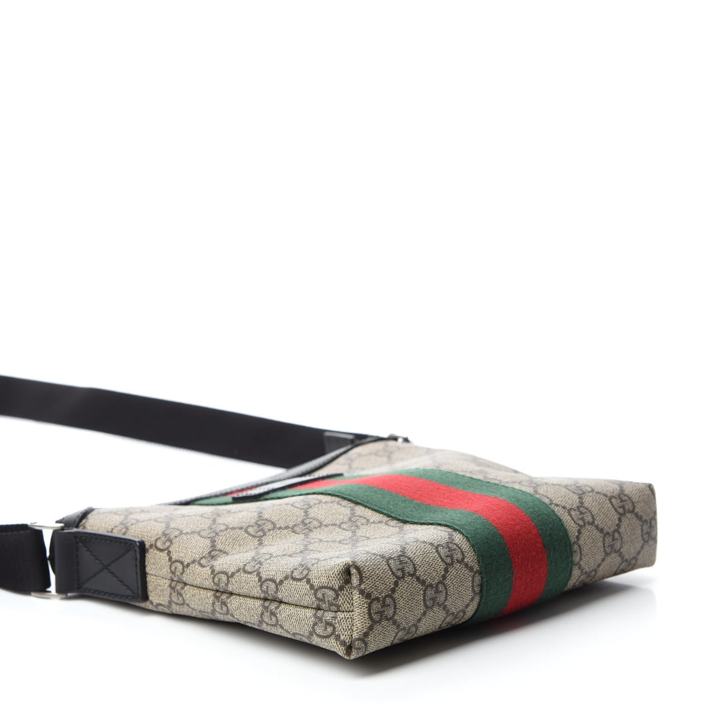 GG Supreme Monogram Web Messenger Bag Black