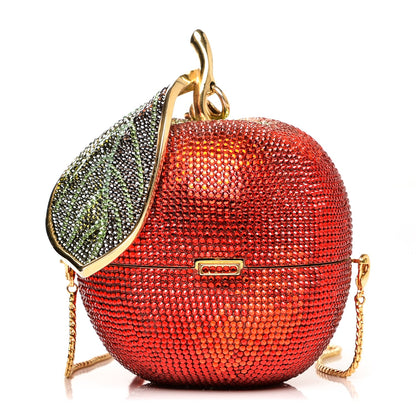 Judith Leiber Swarovski Crystal Apple Minaudiere Clutch Red 1 of 8