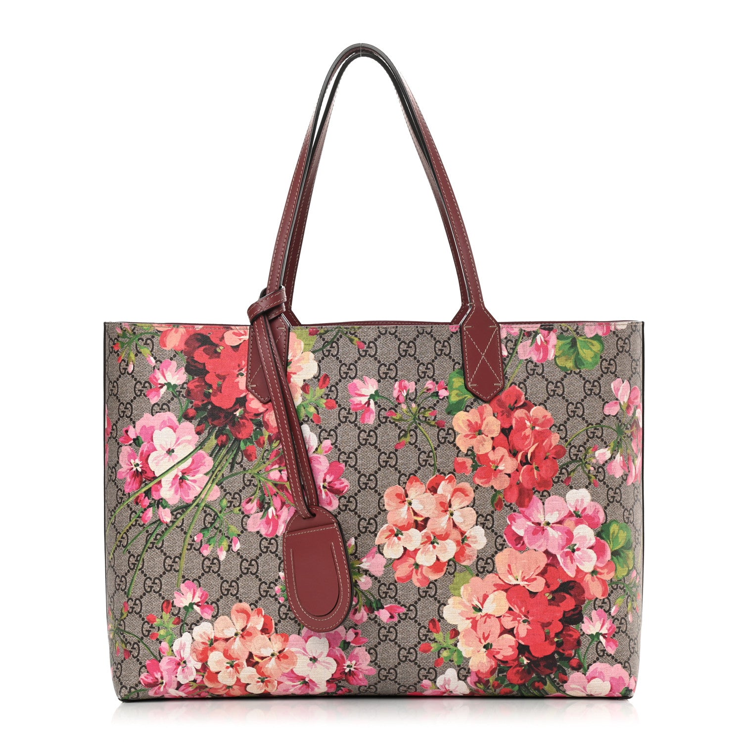 Gucci GG Supreme Monogram Blooms Medium Reversible Tote Beige Multicolor Dry Rose 1 of 22