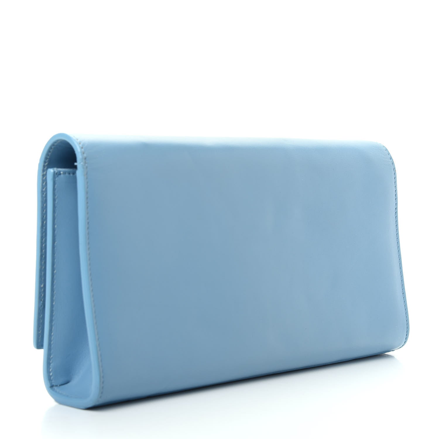 Saint Laurent Smooth Calfskin Classic Monogram Cassandre Clutch Blue Glacier 3 of 8