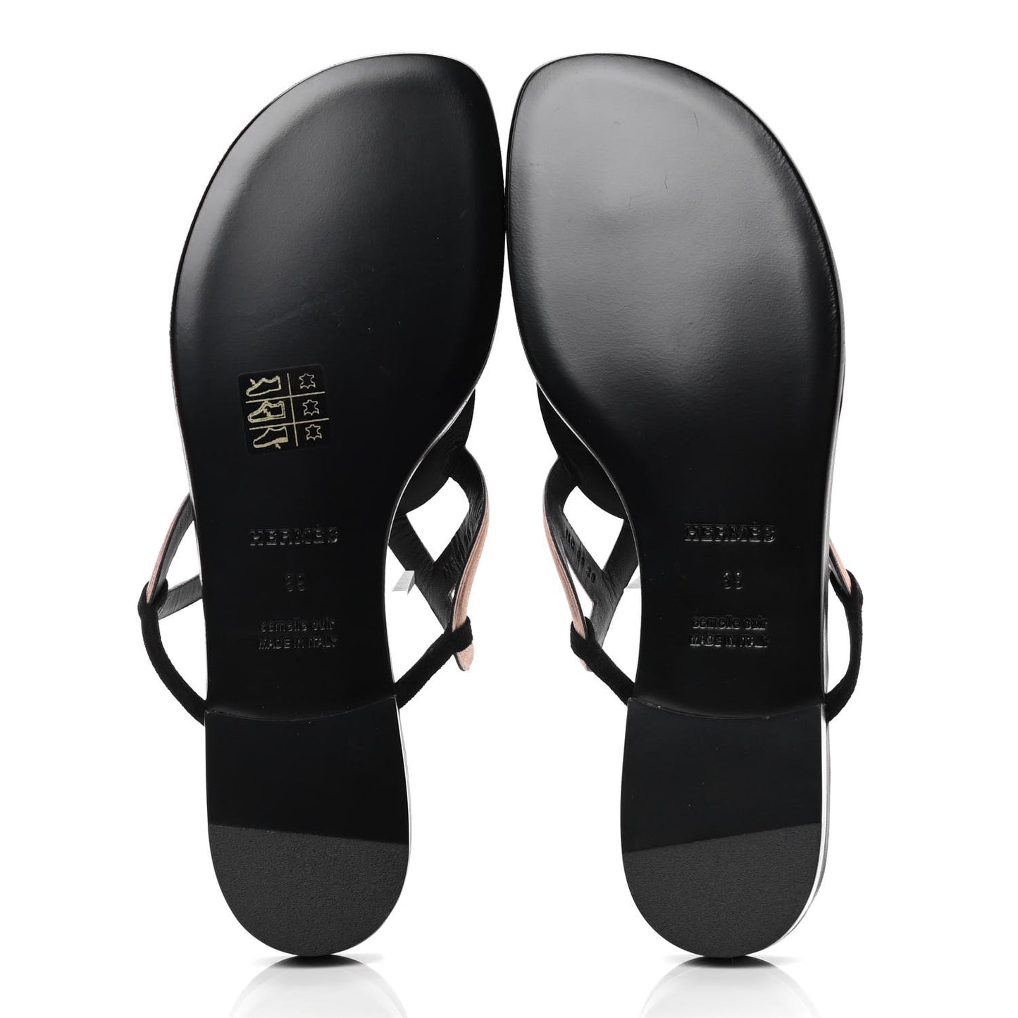 Metallic Suede Goatskin Beach Sandals 39 Black Or Rose