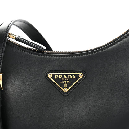 Prada Soft Calfskin Arque Shoulder Bag Black 8 of 11