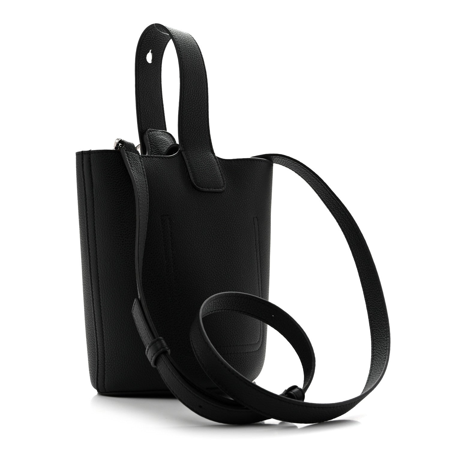 Loewe Soft Grained Calfskin Mini Pebble Bucket Bag Black 3 of 10