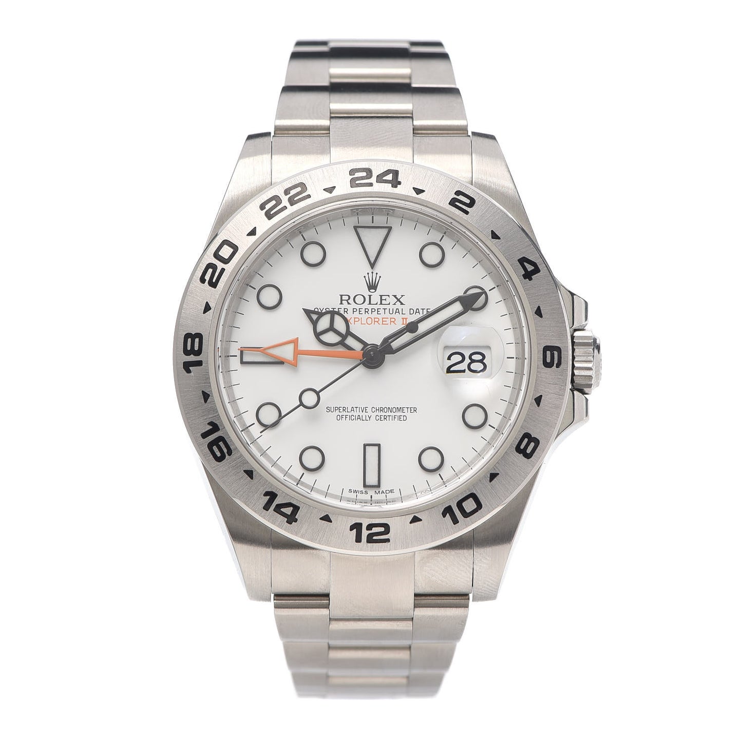 Stainless Steel 42mm Oyster Perpetual Date Explorer II Watch White 216570