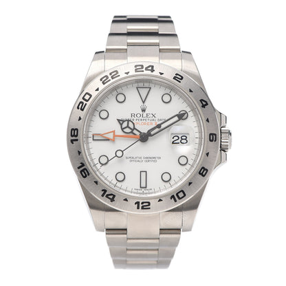 Rolex Stainless Steel 42mm Oyster Perpetual Date Explorer II Watch White 216570 1 of 6