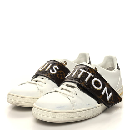 Louis Vuitton Calfskin Monogram Frontrow Sneakers 36 White 3 of 9