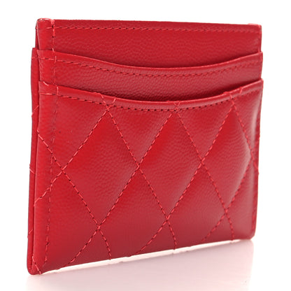 Chanel Caviar Quilted Card Holder Red 3 of 9