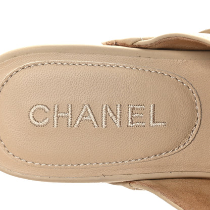 Chanel Calfskin CC Turn Lock Clogs 37 Beige 6 of 7
