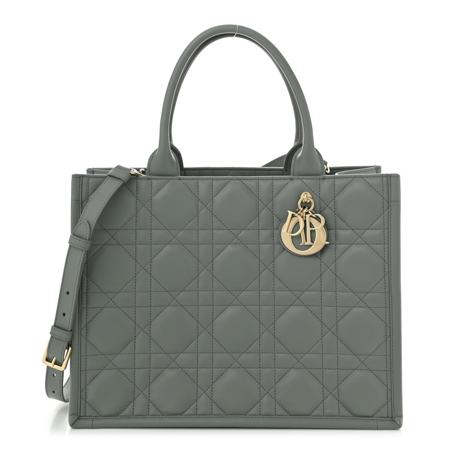 Christian Dior Calfskin Macrocannage Medium Book Tote Grey 1 of 10