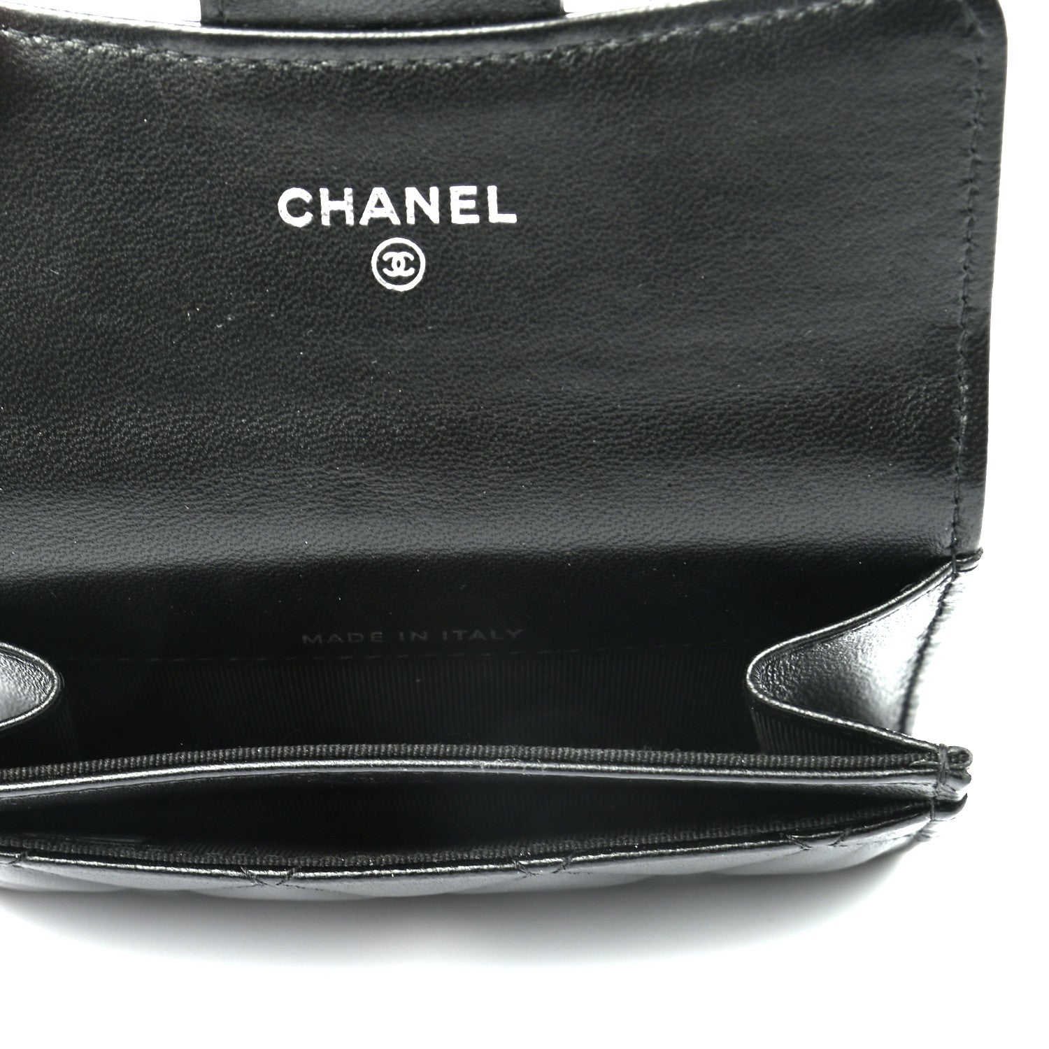 Chanel Lambskin Quilted Flap Card Holder Wallet So Black 5 of 8