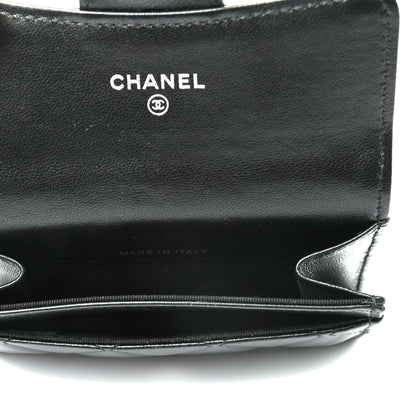 Chanel Lambskin Quilted Flap Card Holder Wallet So Black 5 of 8