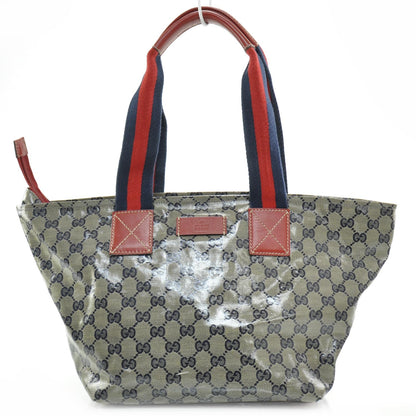 Gucci Crystal Monogram Medium Web Handle Bucket Tote Navy 1 of 8