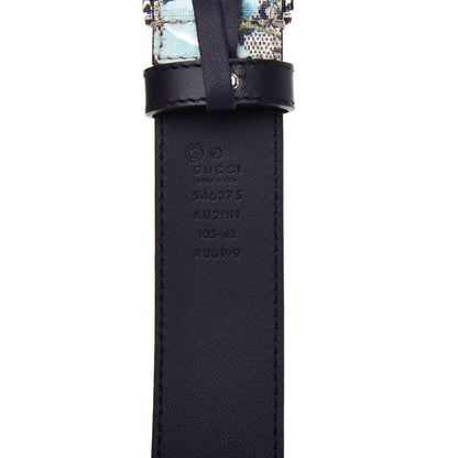 Gucci GG Supreme Monogram Blooms Plaque Belt 105 42 Blue 5 of 5