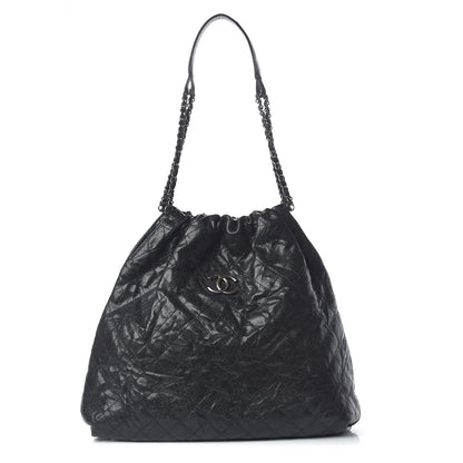 Chanel Distressed Glazed Caviar Quilted Large Elastic Tote Black 1 of 18