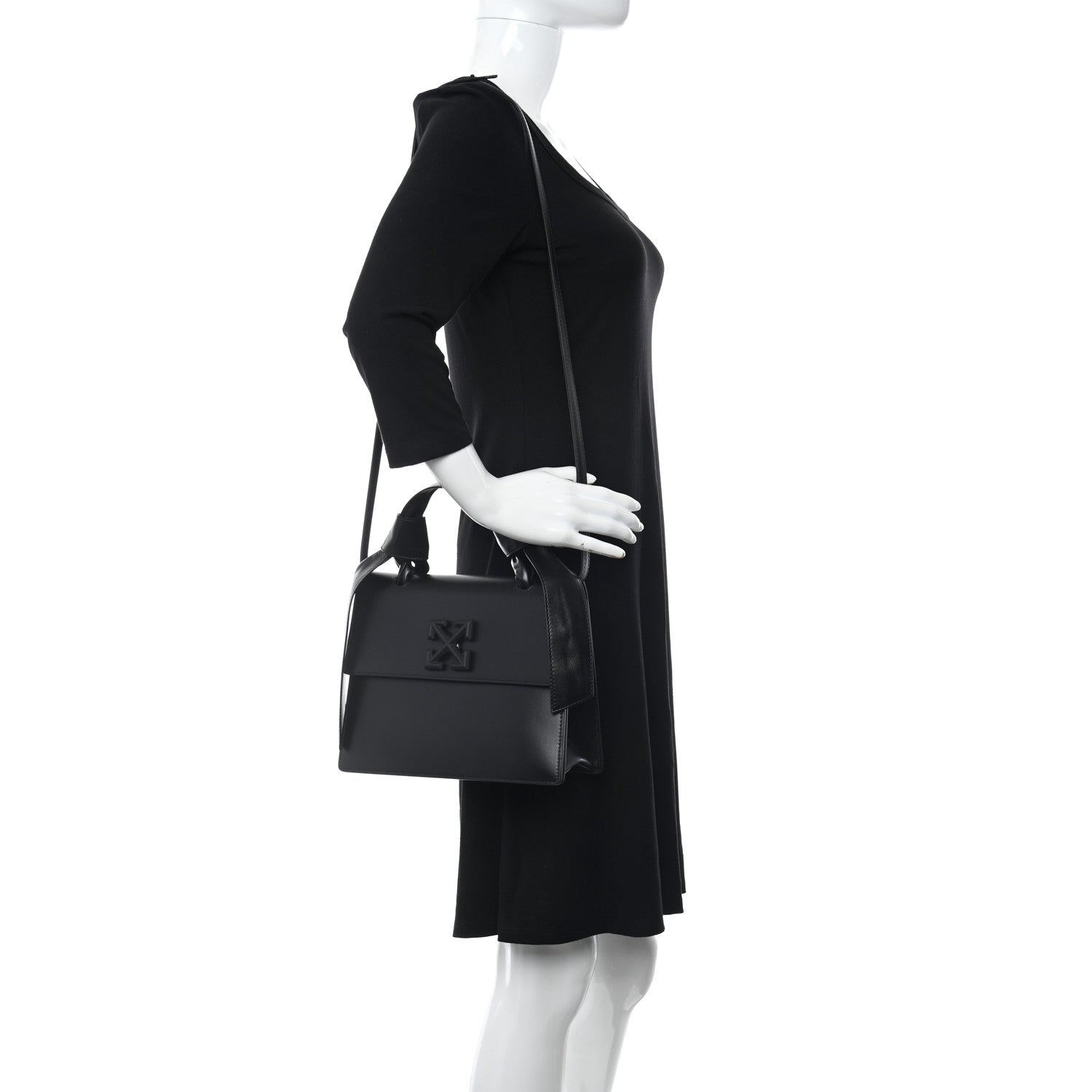 Off-White Calfskin New Jitney 2.8 Bag Black 2 of 9