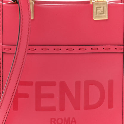 Fendi Vitello King Plexiglass Logo Embossed Mini Fendi Sunshine Shopper Tote Lampone 8 of 10
