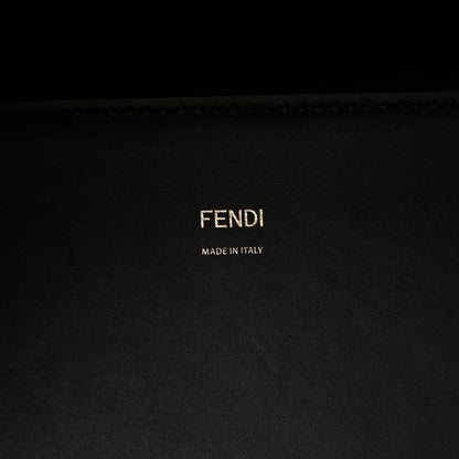Fendi Vitello King Plexiglass Logo Embossed Medium Fendi Sunshine Shopper Tote Black 6 of 12