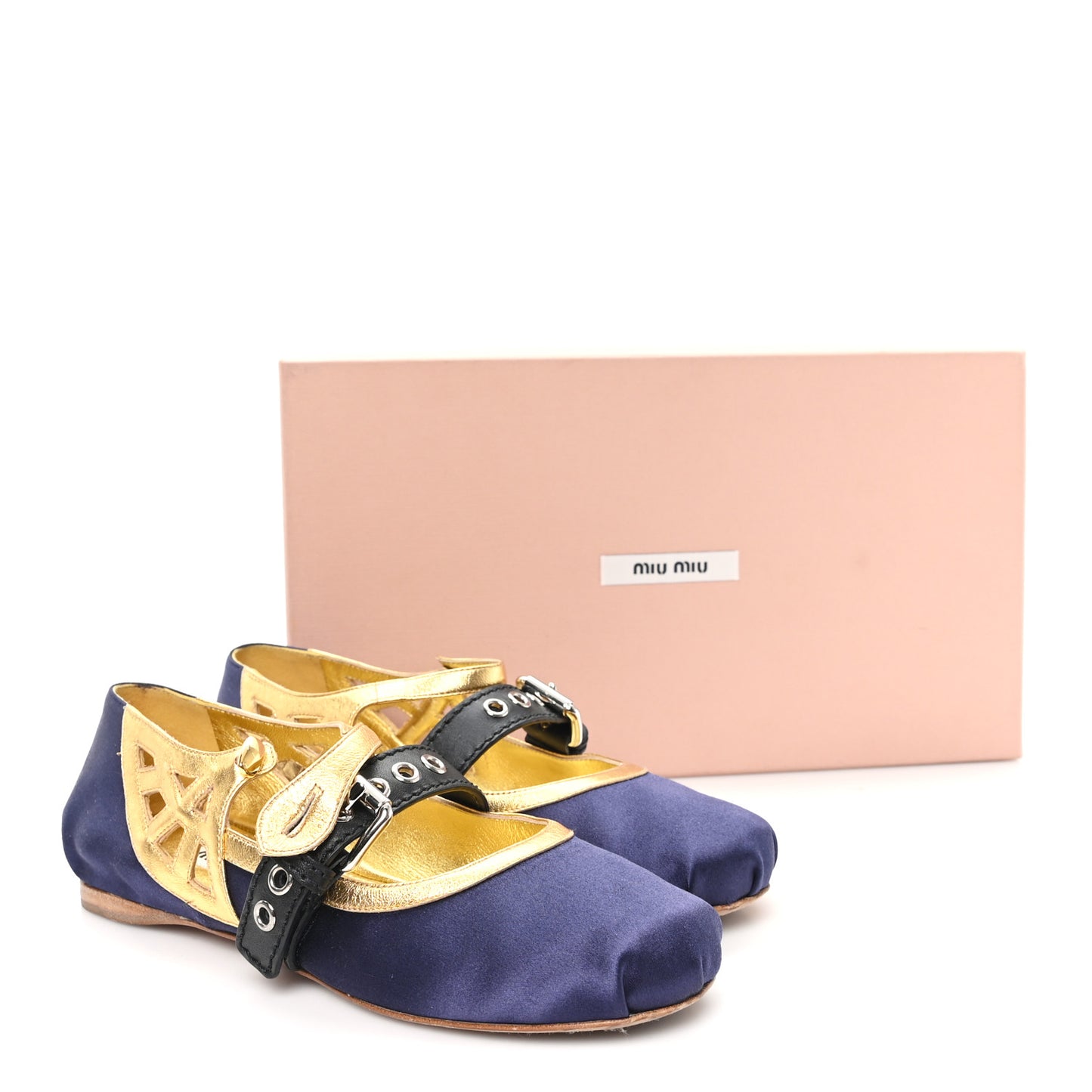 Nappa Silk Raso Ballerina Mules 35.5 Baltico Oro