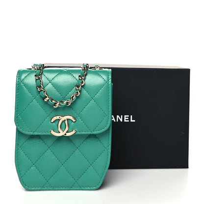 Chanel Calfskin Quilted Clutch With Chain Green 11 of 11
