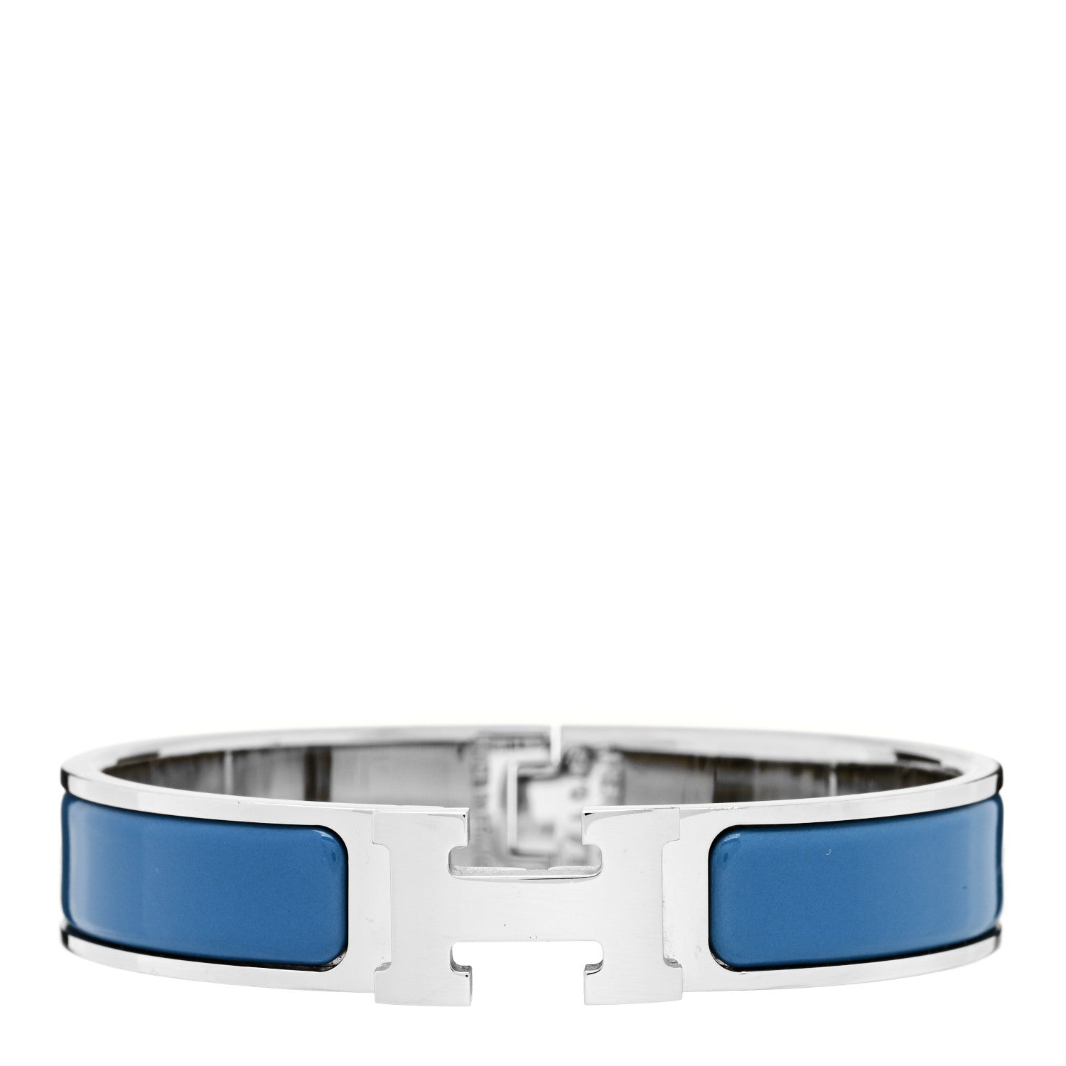 Hermes Enamel Narrow Clic Clac H Bracelet PM Bleu Turquin 1 of 3